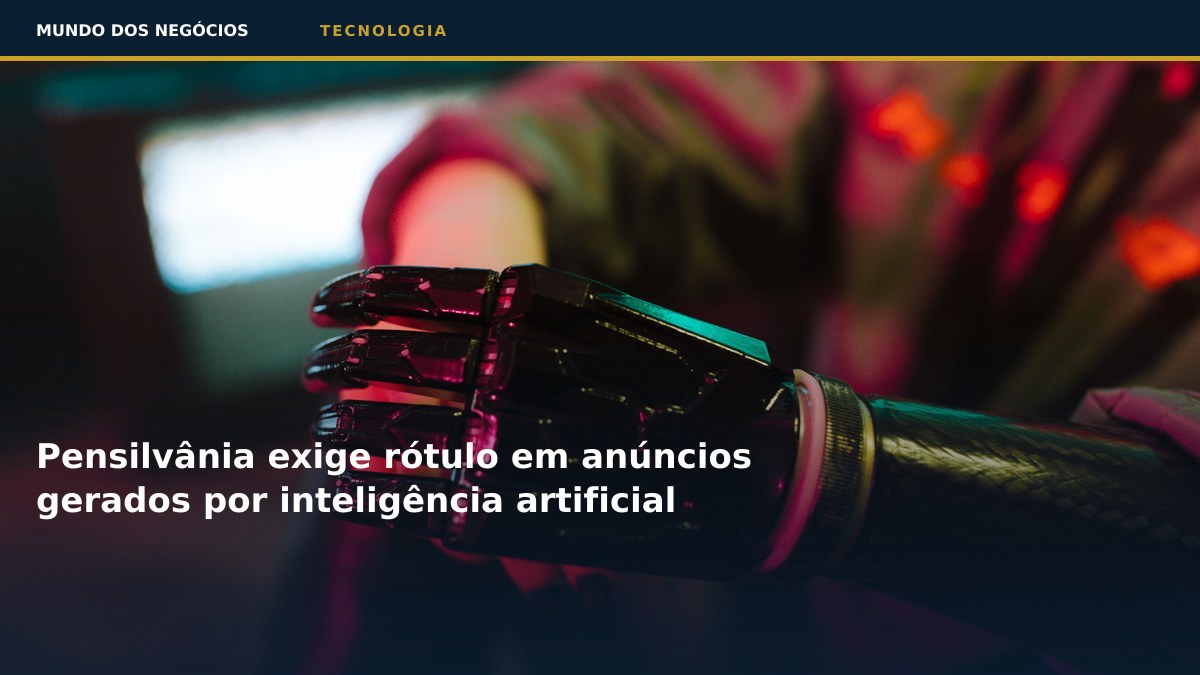 Pensilvânia exige rótulo em anúncios gerados por inteligência artificial