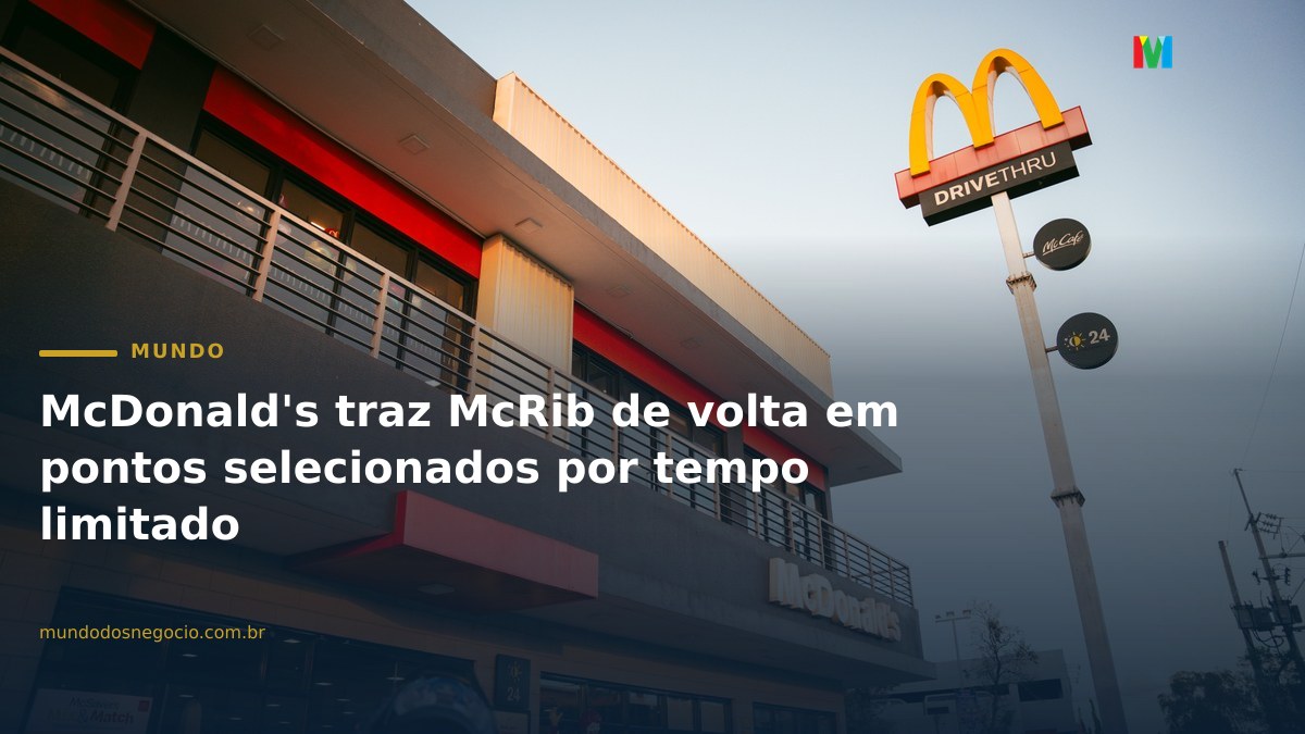 McDonald's traz McRib de volta em pontos selecionados por tempo limitado