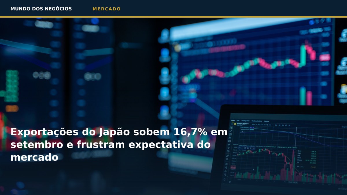 Exportações do Japão sobem 16,7% em setembro e frustram expectativa do mercado