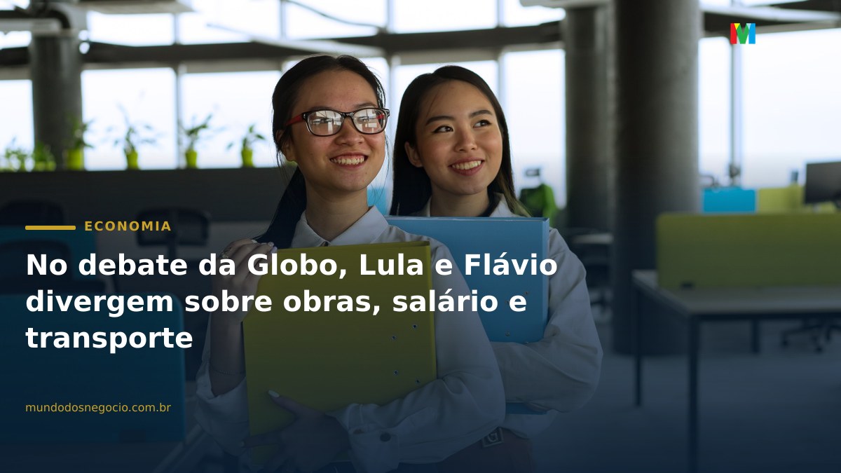 No debate da Globo, Lula e Flávio divergem sobre obras, salário e transporte