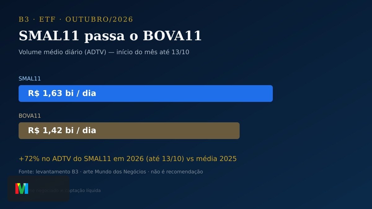 Comparativo visual SMAL11 versus BOVA11 em volume médio diário