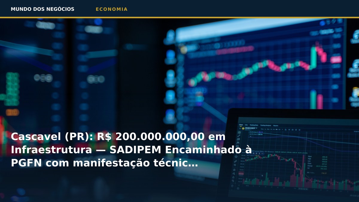 Cascavel (PR): R$ 200.000.000,00 em Infraestrutura — SADIPEM Encaminhado à PGFN com manifestação técnica favorável