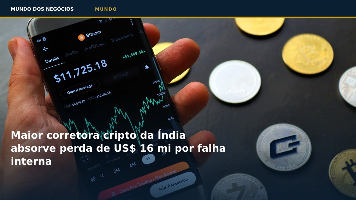 Maior corretora cripto da Índia absorve perda de US$ 16 mi por falha interna