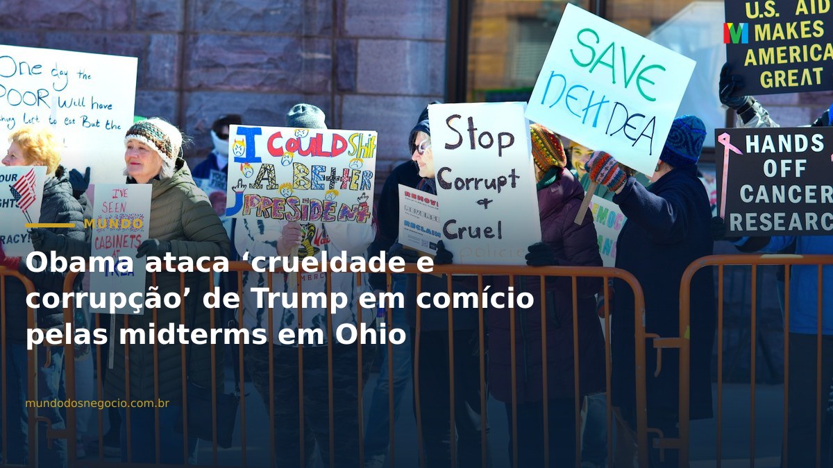 Obama ataca ‘crueldade e corrupção’ de Trump em comício pelas midterms em Ohio