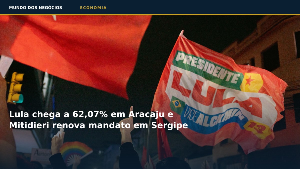 Lula chega a 62,07% em Aracaju e Mitidieri renova mandato em Sergipe
