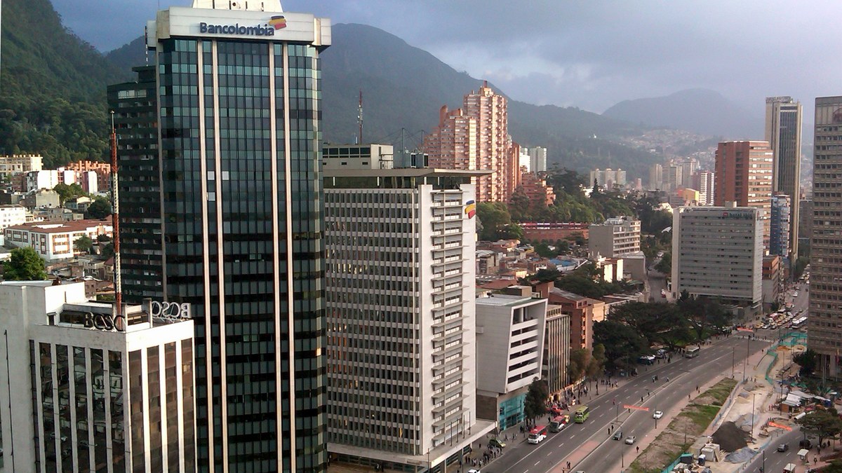 Edifício Bancolombia no Centro Internacional de Bogotá