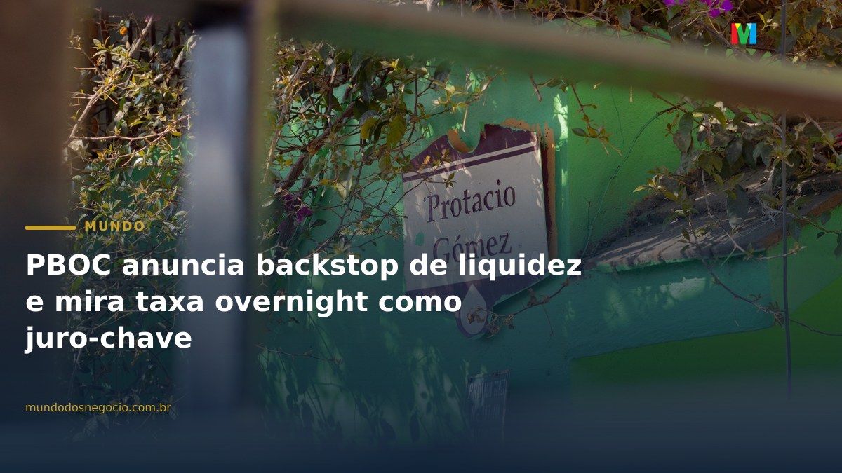 PBOC anuncia backstop de liquidez e mira taxa overnight como juro-chave