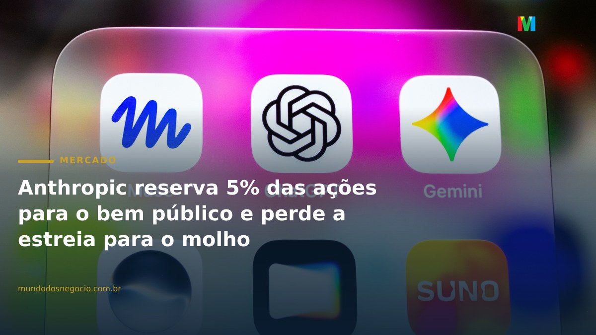 Anthropic reserva 5% das ações para o bem público e perde a estreia para o molho