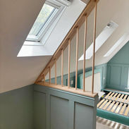 bedroom renovation with paneling, spindles & fresh paint 