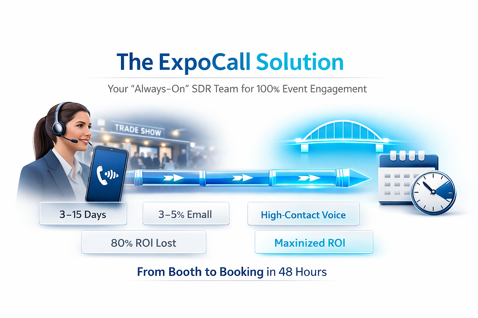 The ExpoCall Solution: An always-on SDR team bridging booths to bookings in 48 hours for maximized trade show event ROI