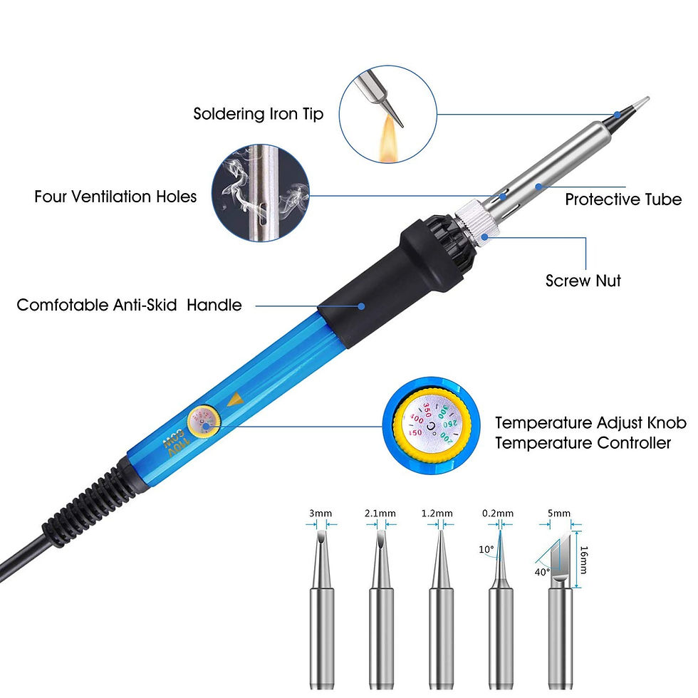 Thumbnail: 220v 60w Variable Temperature Control Solder Iron with 5 Different Tips