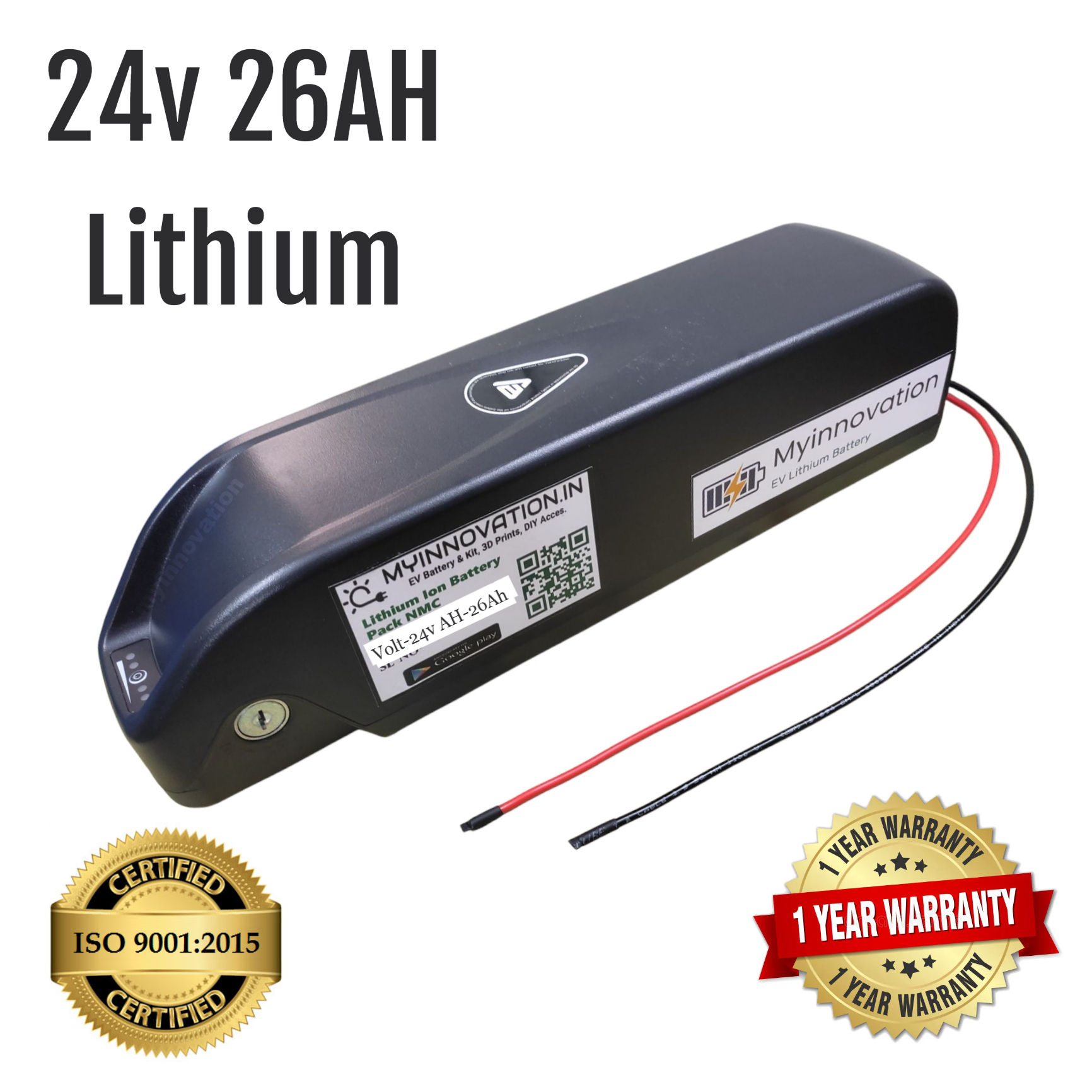 24volt 26AH Hailong Case Electric Cycle Lithium Ion Battery Pack