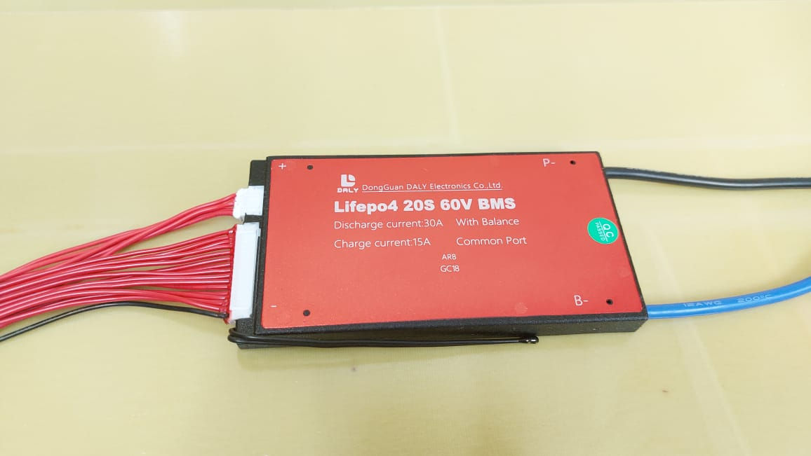 60v 20S 40Amps LifePO4 BMS Module with Water Proof, Temperature Sensor