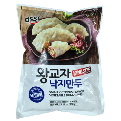 assi small octopus flavor vegetable dumplings. 660 grs. okmart