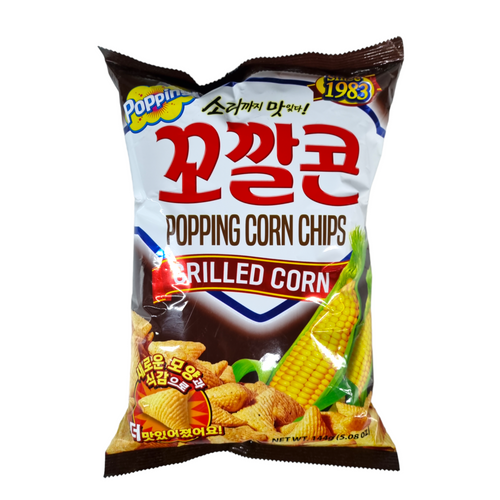 Popping Corn Chips, Grilled Corn. 144 grs. okmart