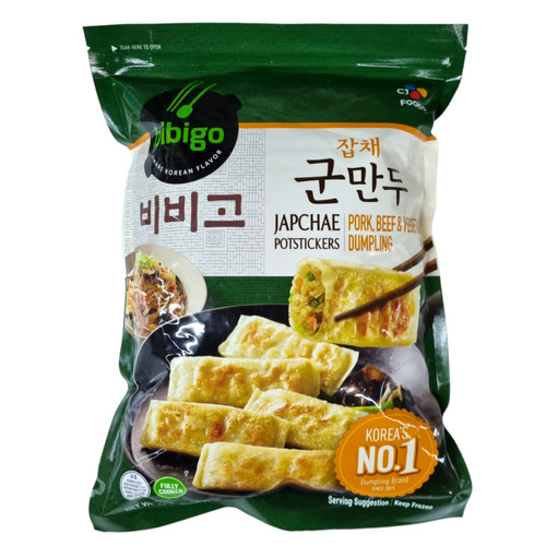 Japchae potstickers pork, beef and vegetable dumpling. 794 grs. okmart