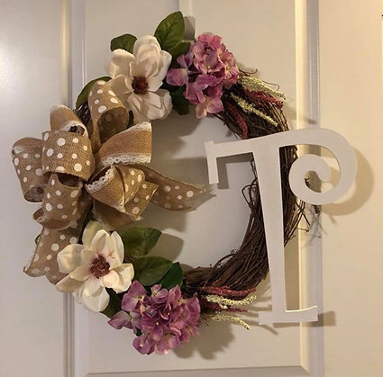 Handmade Monogram Grapevine Wreath