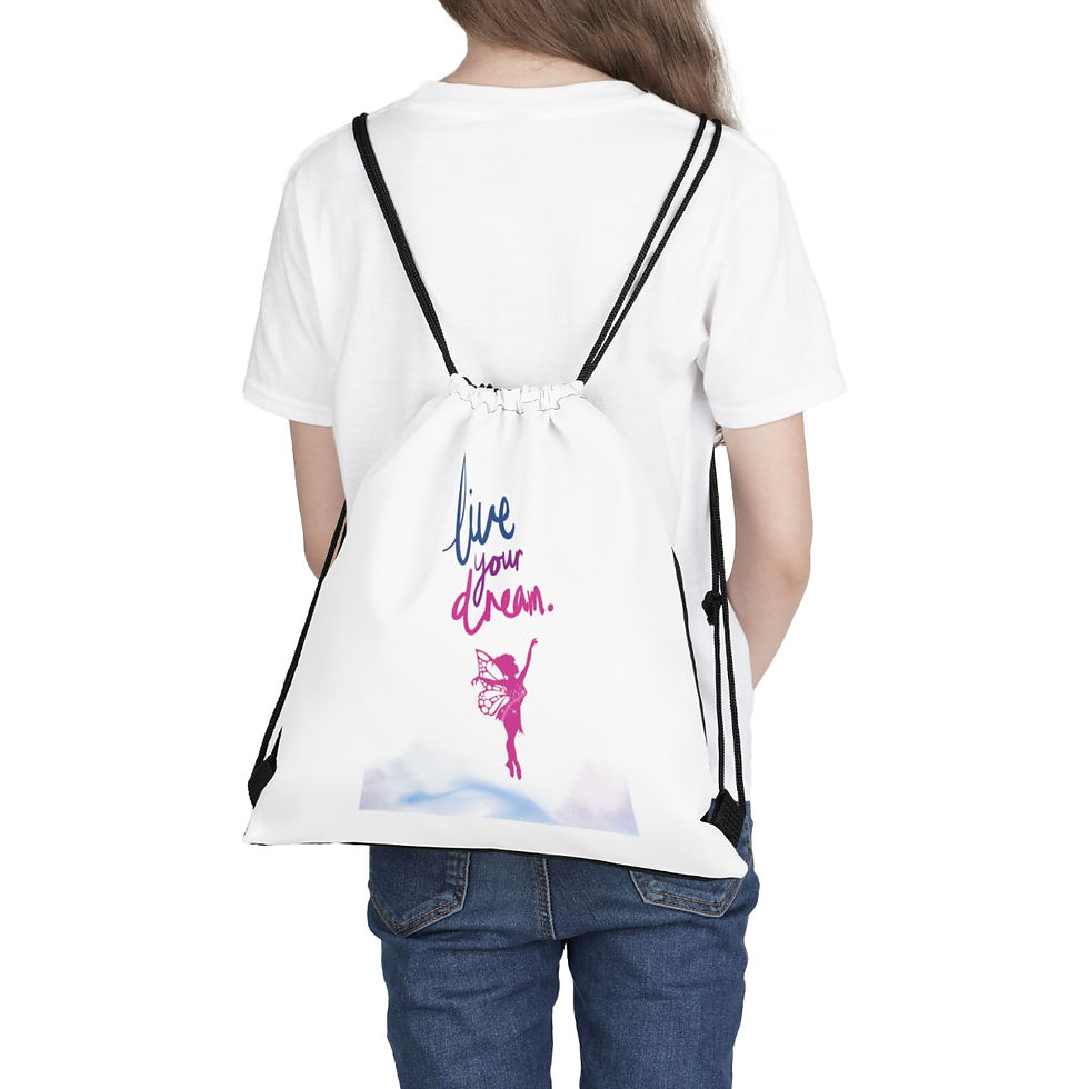 Thumbnail: Fairy "Live Your Dream" Outdoor Drawstring Bag