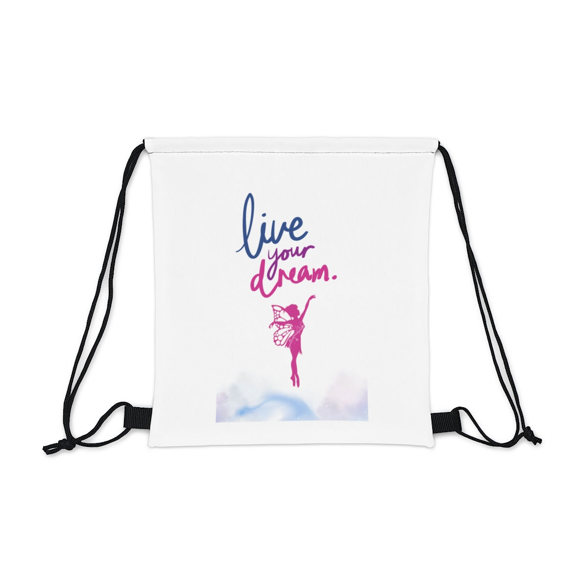 Fairy "Live Your Dream" Outdoor Drawstring Bag