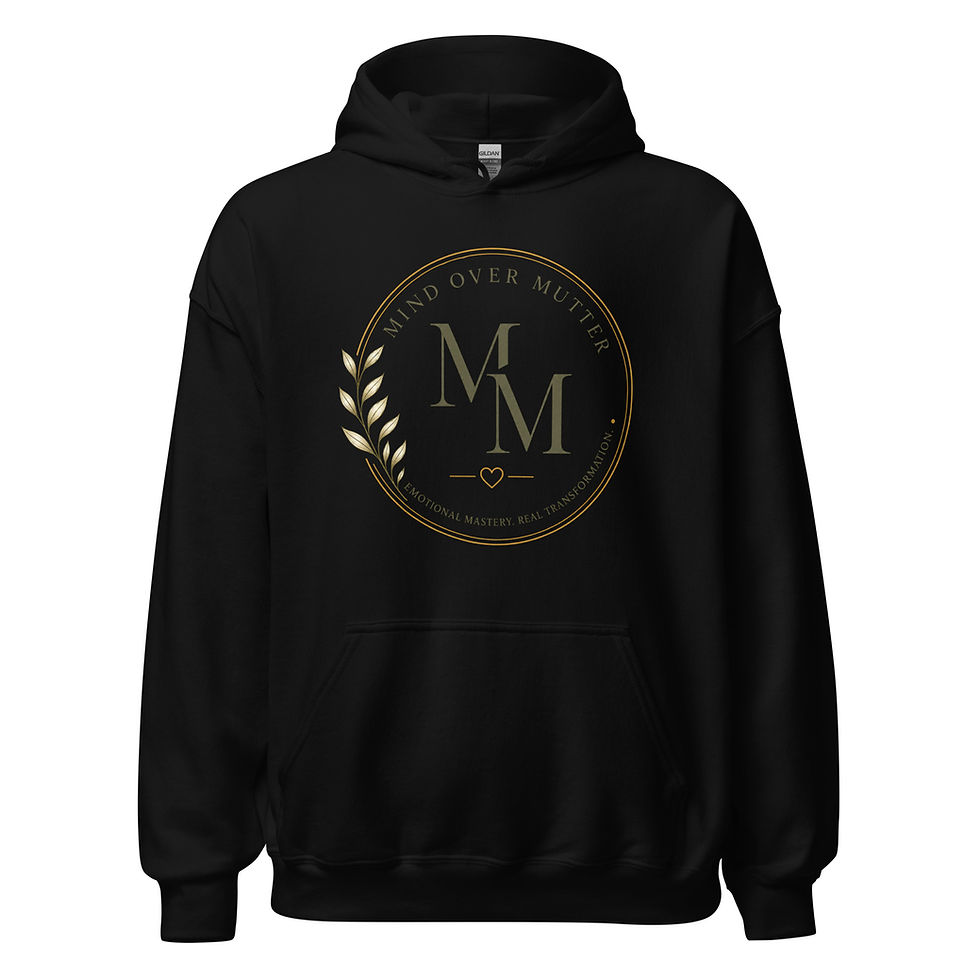 Mind over Mutter Unisex Hoodie with gold MM circle logo