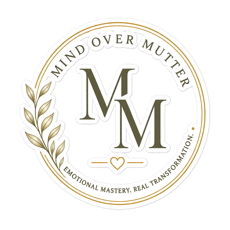 Thumbnail: Mind Over Mutter kiss-cut sticker with MM logo and heart.