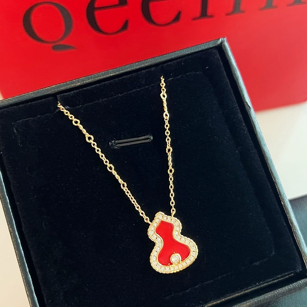 Thumbnail: Qeelin Kirin Red Chalcedony Gourd Necklace Bracelet Earrings