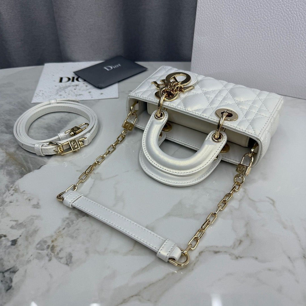 Thumbnail: DesignerLa-dy D-Joy Micro Bag – Latte Cannage Lambskin Bag-DOR218