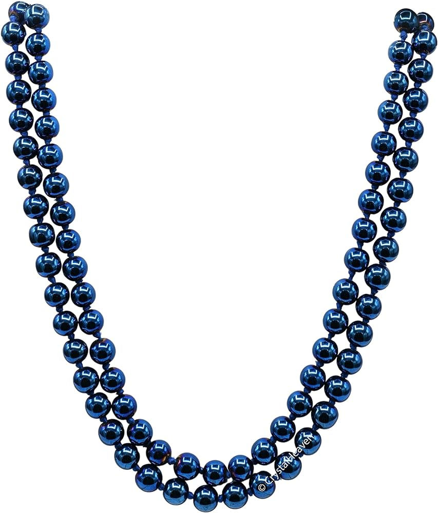 الصورة المصغرة: Blue Hematite Mala,108 Beaded Necklace,8mm Pray Bead Mala,Gemstone Necklace