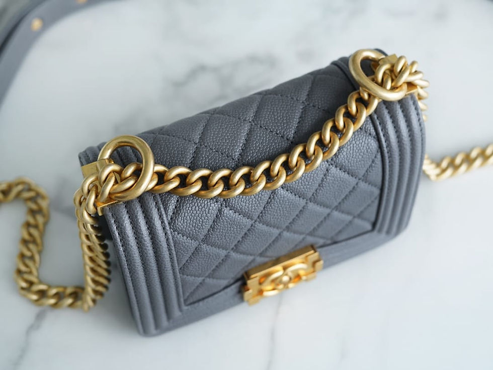 Thumbnail: 22a new mini 15cm lychee pattern calfskin flap bag gray – CHL283
