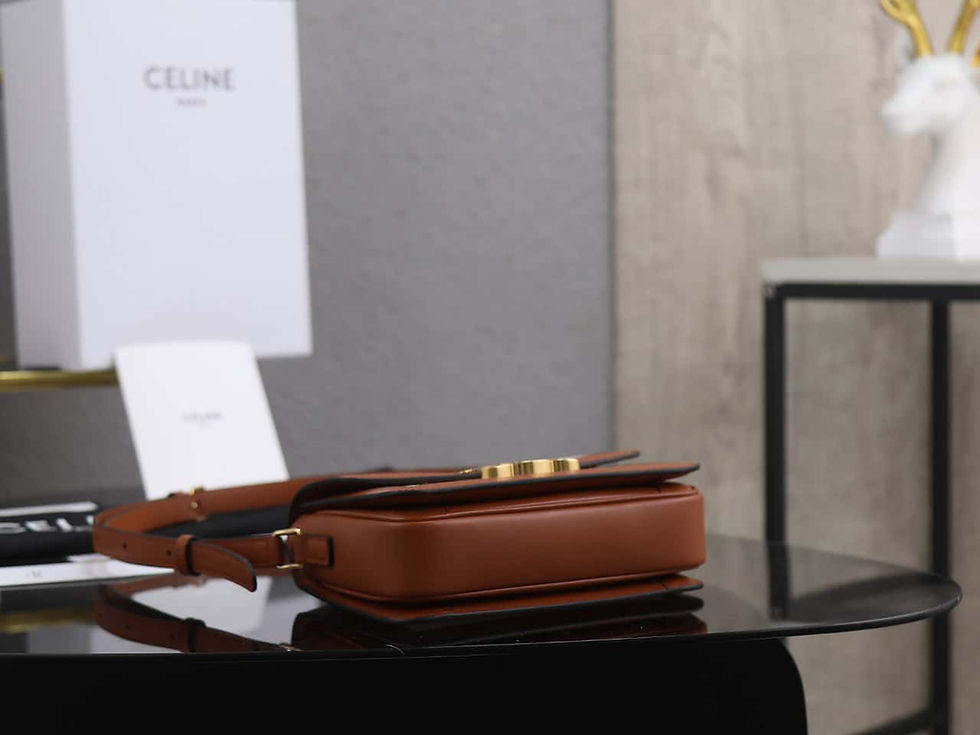 Thumbnail: Celine Teen Triomphe Calfskin Bag Dupe | Satin Replica Handbag