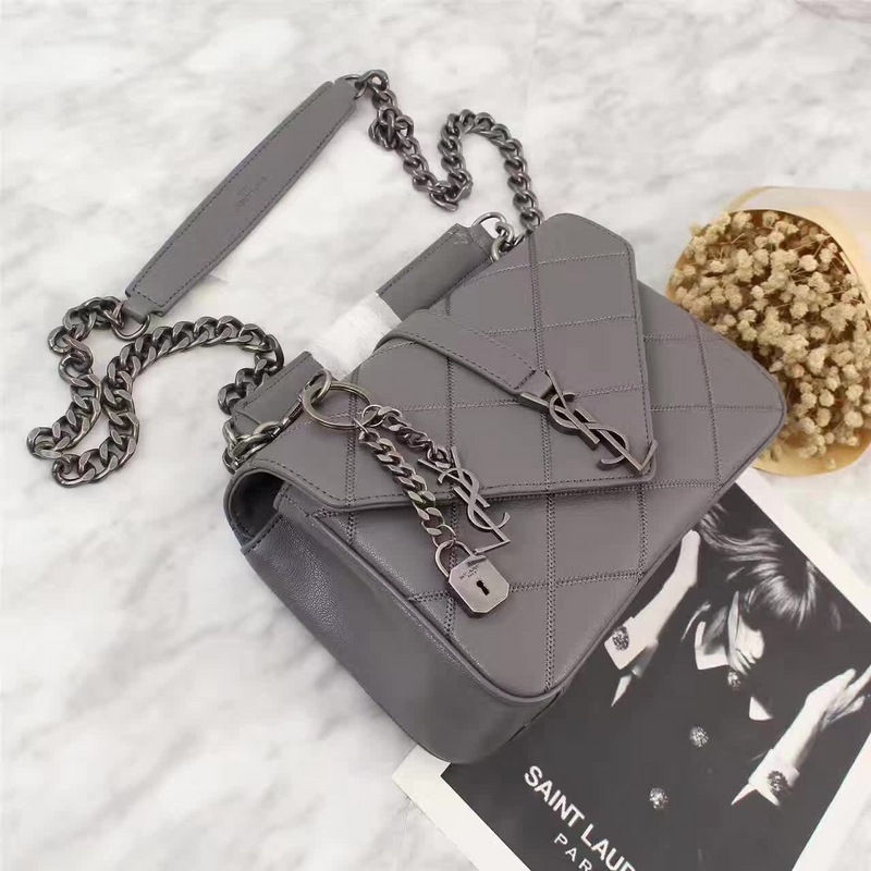 Thumbnail: foldable leather shoulder bag with top handle – SLY187