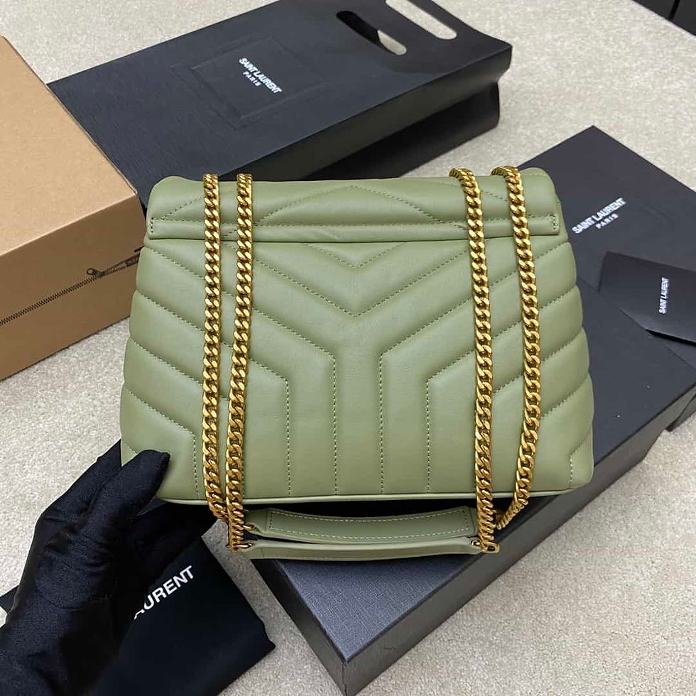Thumbnail: soft leather shoulder bag with gold hardware – SLY61