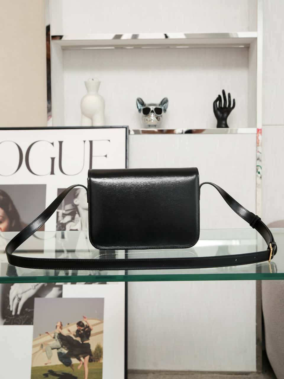 Thumbnail: Celine Shiny Cow Leather Bag Dupe | Teen Triomphe Celine Bag Dupe