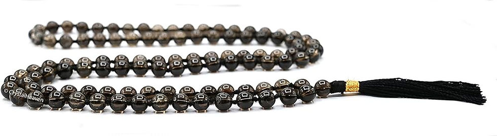 Miniatura: Smoky Quartz Mala,108 Beaded Necklace,8mm Pray Bead Mala,Gemstone Necklace