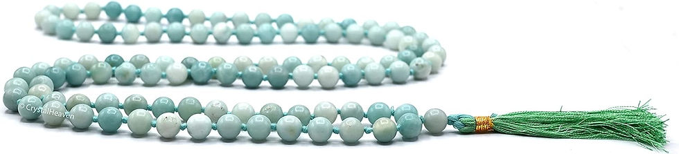 الصورة المصغرة: Amazonite Mala,108 Bead Necklace,8mm Prayer Bead Necklace,Gemstone For Healing 