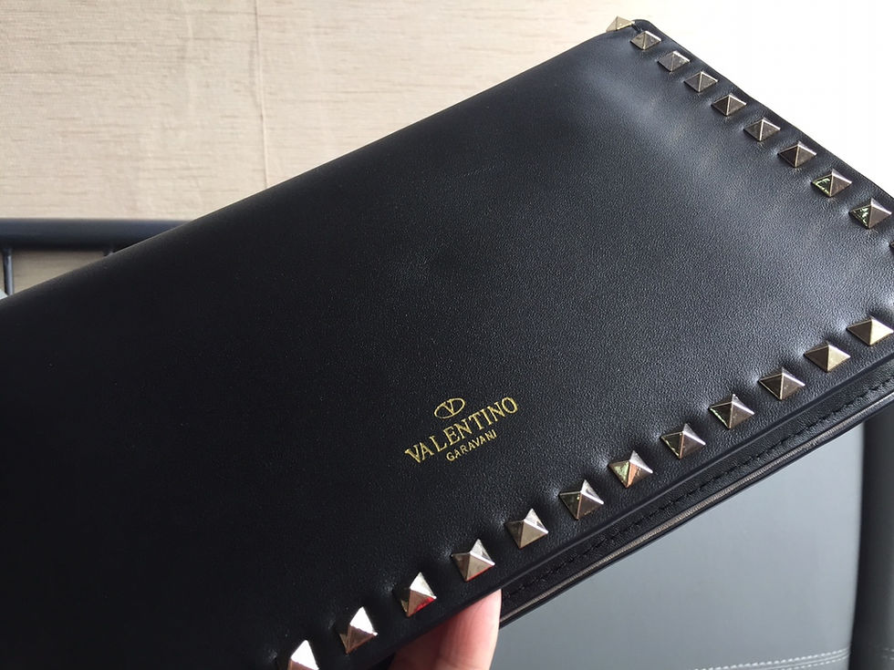 Thumbnail: Valentino imported South African cowhide rivet handbag