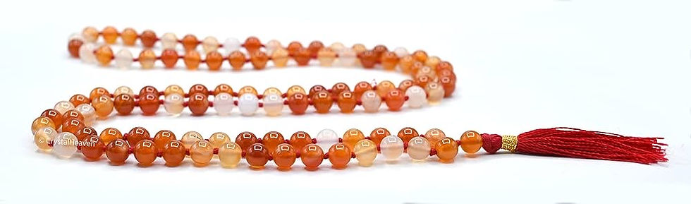 Thumbnail: Carnelian Mala,108 Beaded Necklace,8mm Pray Bead Mala,Gemstone Necklace