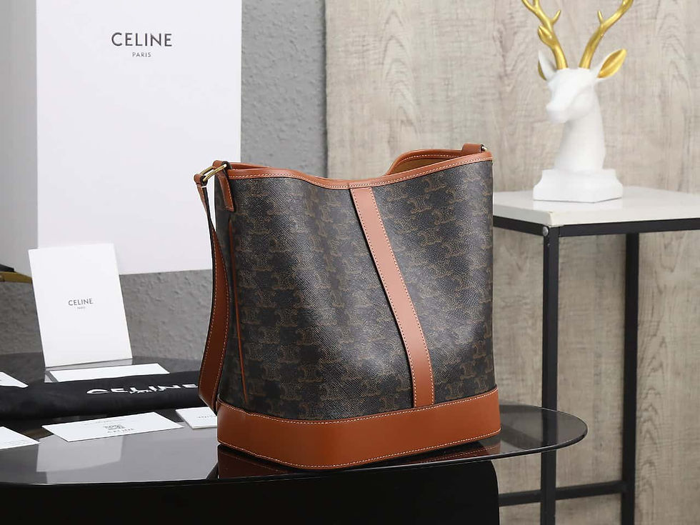 Thumbnail: Triomphe Canvas Bucket Bag – Medium Flower – CEL268
