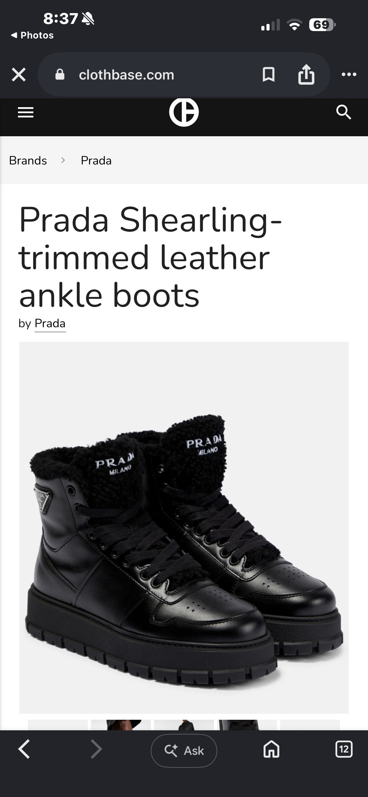 Shearling-trimmed leather ankle boots - PARL212