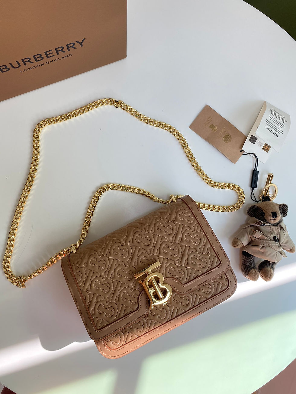 Thumbnail: lambskin material TB exclusive logo lock buckle bag – BUR215