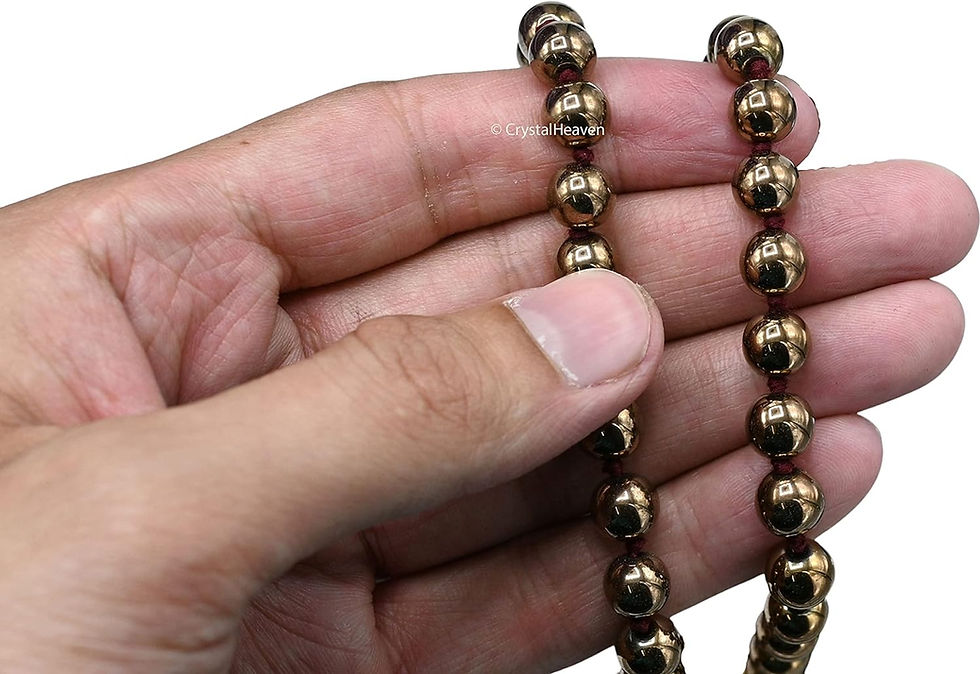 Miniaturbild: Copper Hematite Mala,108 Bead Necklace,8mm Prayer Bead Necklace,Gemstone Necklac