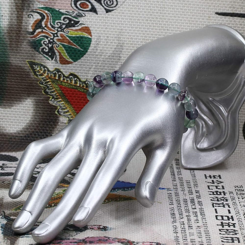Thumbnail: Multi Fluorite Bracelet,Beaded Bracelet,8mm Fluorite Bead,Healing Stone Bracelet