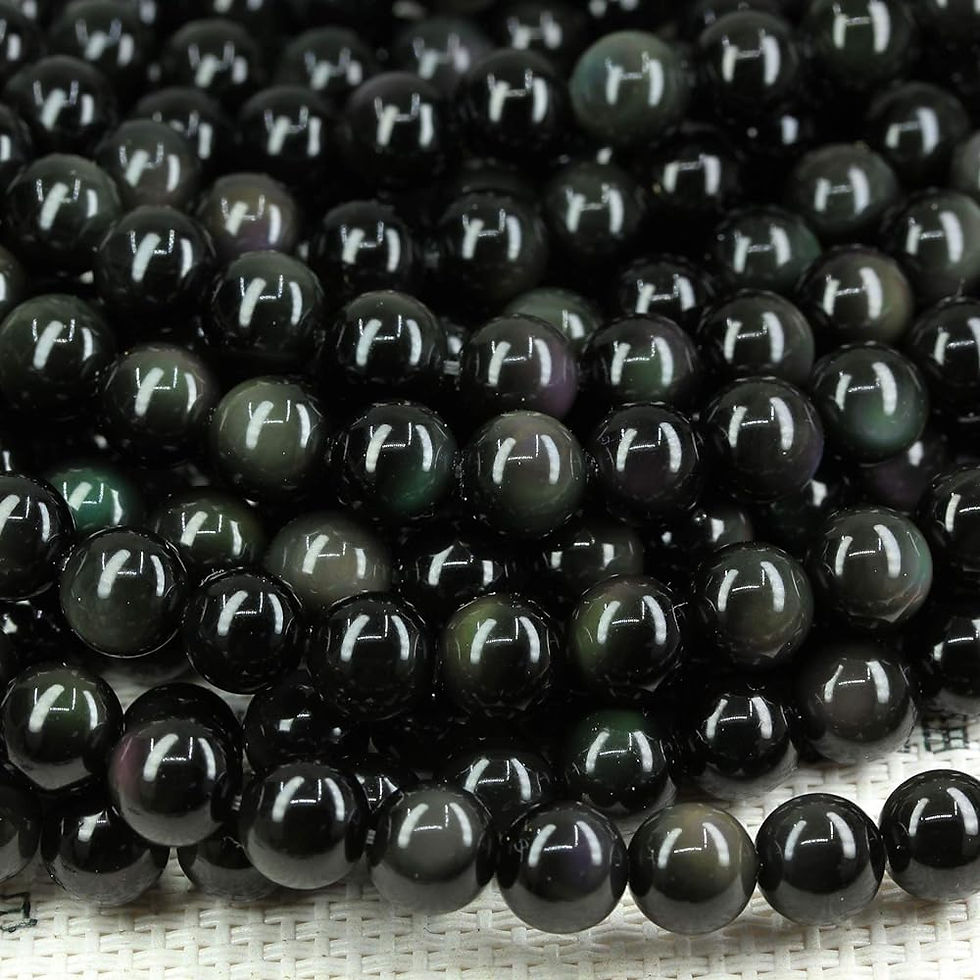 Thumbnail: Rainbow Obsidian Bracelet,Friendship,Healing,8mm Obsidian Beaded Bracelet