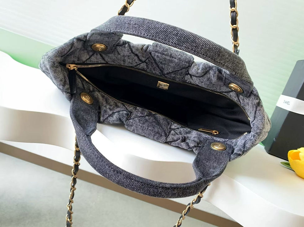 Thumbnail: Chanel Grey Quilted Bow-Detail Top-Handle Chain Shoulder Bag – Gold Hardware