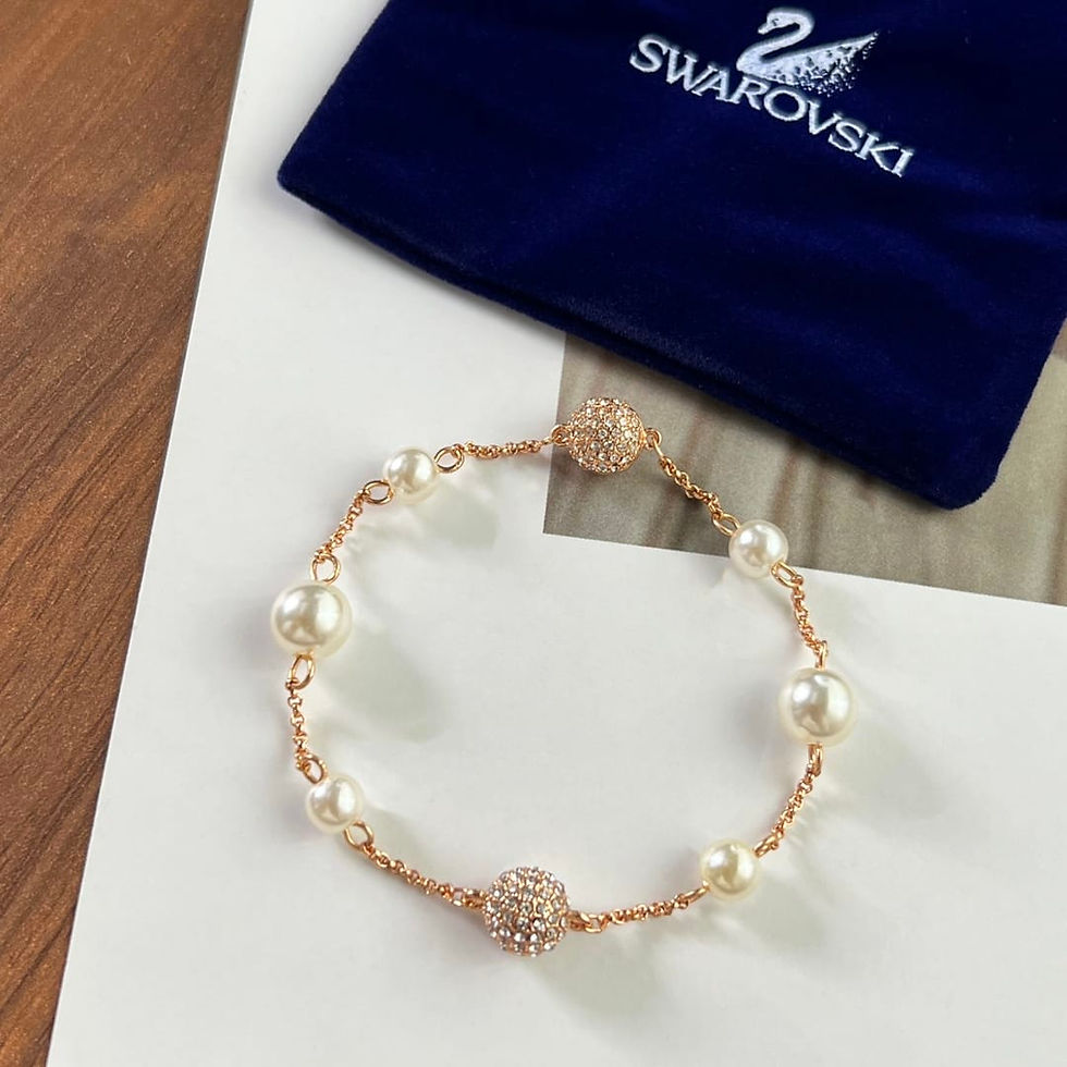 Thumbnail: Swarovski Gold Pearl Magnetic Bracelet