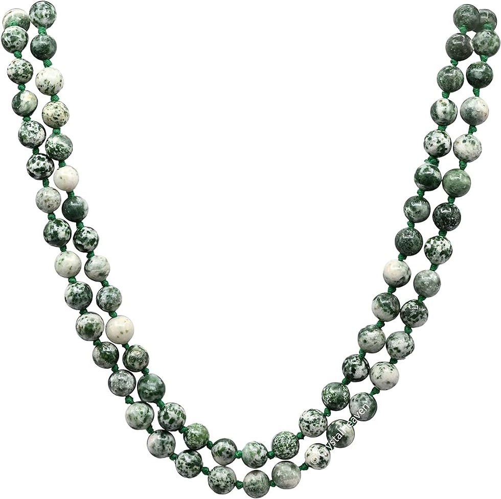 Miniatura: Tree Agate Mala,108 Beaded Necklace,8mm Pray Bead Mala,Gemstone Agate Necklace