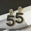 Thumbnail: Chanel c2 double c black leather 5-character five-size stud earrings