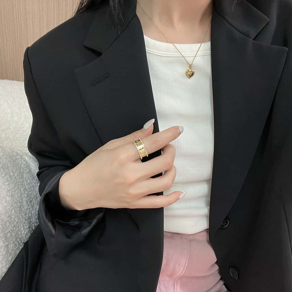 Thumbnail: Louis Vuitton double row diamond LV letter ring