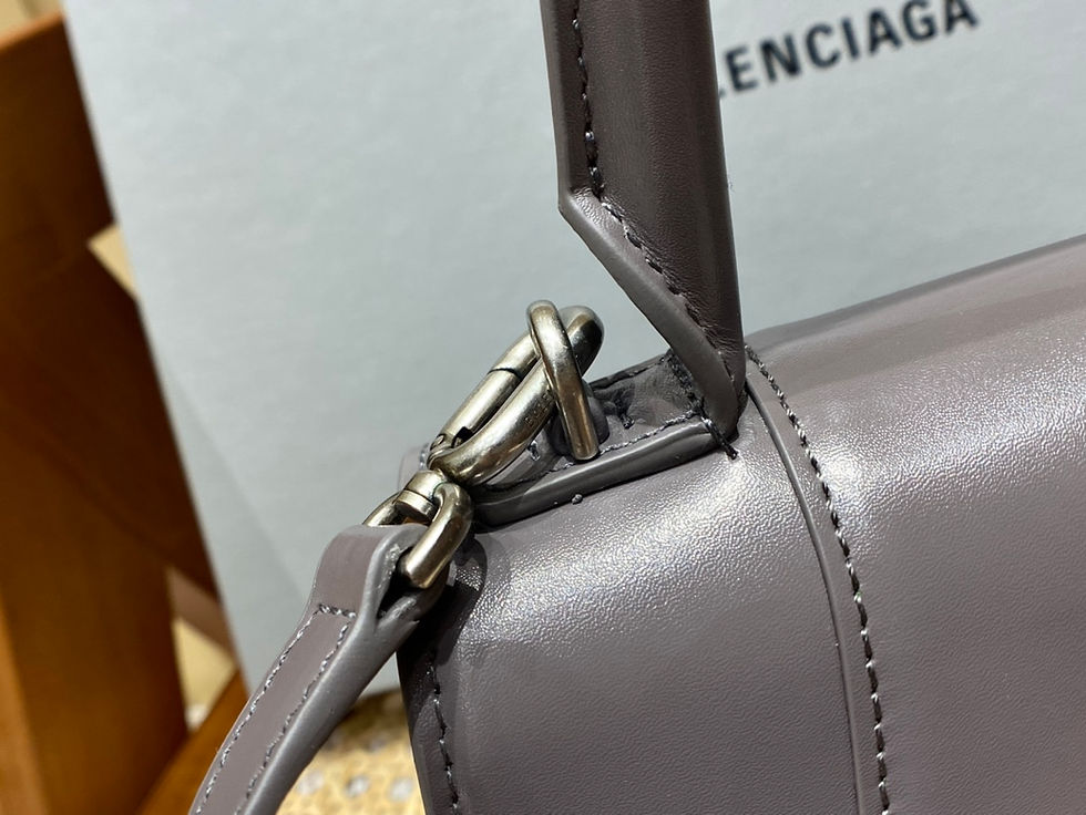Thumbnail: Balenciaga Hourglass S 23CM Plain hourglass bag Grey/silver buckle