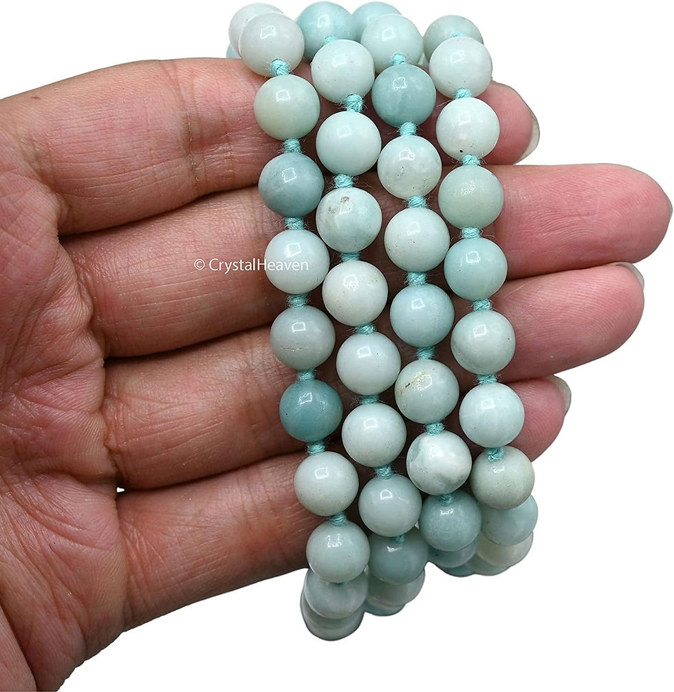 الصورة المصغرة: Amazonite Mala,108 Bead Necklace,8mm Prayer Bead Necklace,Gemstone For Healing 